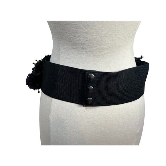 Icing Belt Women Black OS Ruffle Smock Snaps Metallic Whimsigoth Retro Boho Goth - Picture 6 of 10